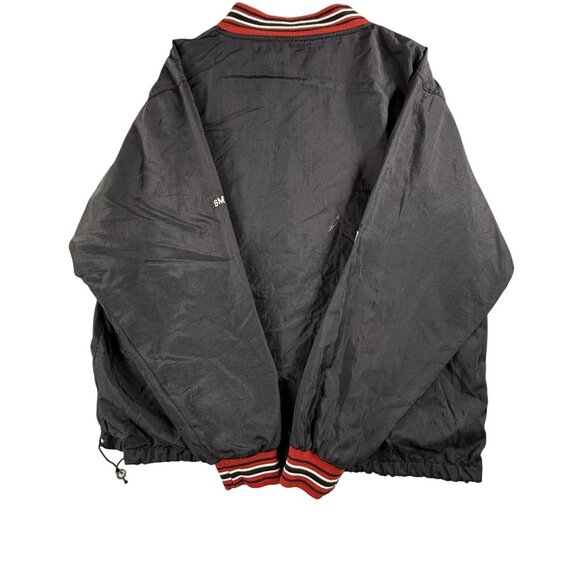 Fire Dept Pullover Jacket Mens Medium Black V Neck Windbreaker Lined Embroidered - Picture 11 of 16